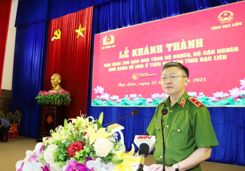Trung tướng Nguyễn Ngọc Lâm - Thứ trưởng Bộ Công an, phát biểu tại buổi lễ.