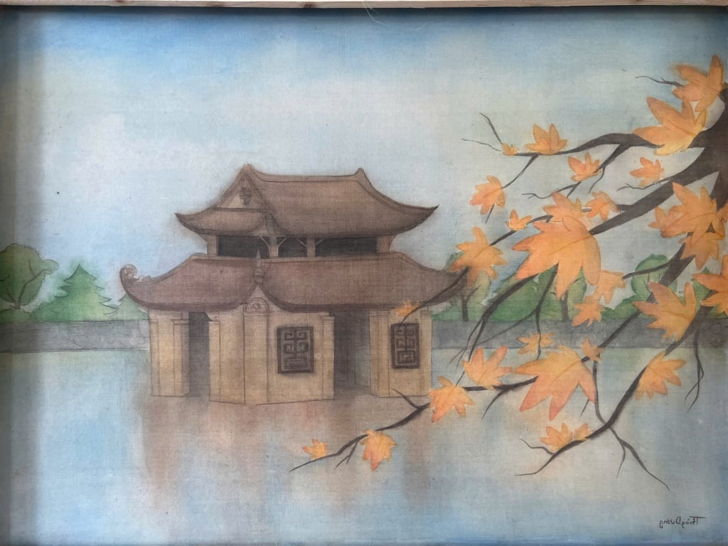 Chùa Thầy. Lụa của Nguyễn Thuỳ Dương (Lớp Trung cấp hội hoạ K12).