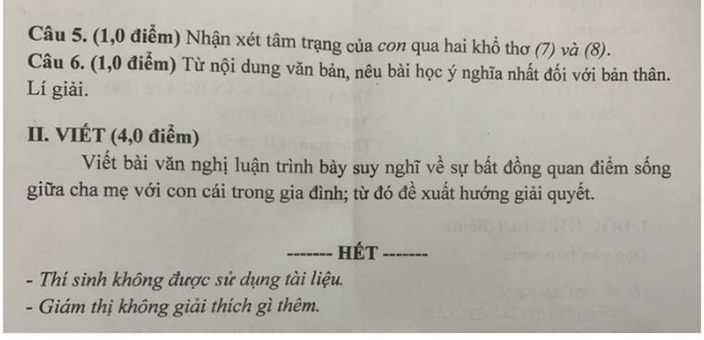 Tỉnh đầu tiên thi lớp 10, đề và đáp án môn ngữ văn - 2