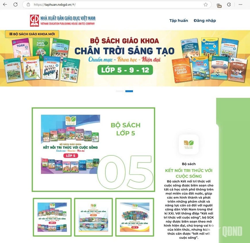 Textbooks on the website taphuan.nxbgd.vn are directly managed and operated by NXBGDVN.