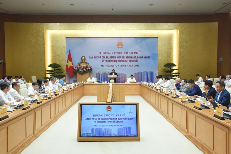 [Ảnh] Thường trực Chính phủ làm việc với các bộ, ngành về tình hình thị trường bất động sản ảnh 3