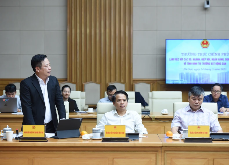 [Ảnh] Thường trực Chính phủ làm việc với các bộ, ngành về tình hình thị trường bất động sản ảnh 10