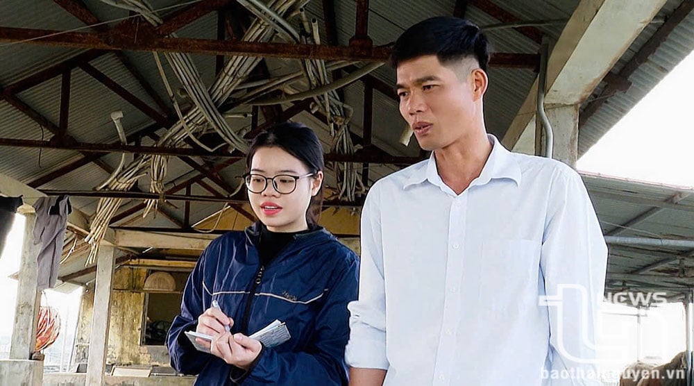ฮวง หง็อก ฮา นักศึกษาชั้นปีที่ 4 มหาวิทยาลัยวิทยาศาสตร์ ทำงานระหว่างฝึกงานที่หนังสือพิมพ์ไทยบิ่ญ  