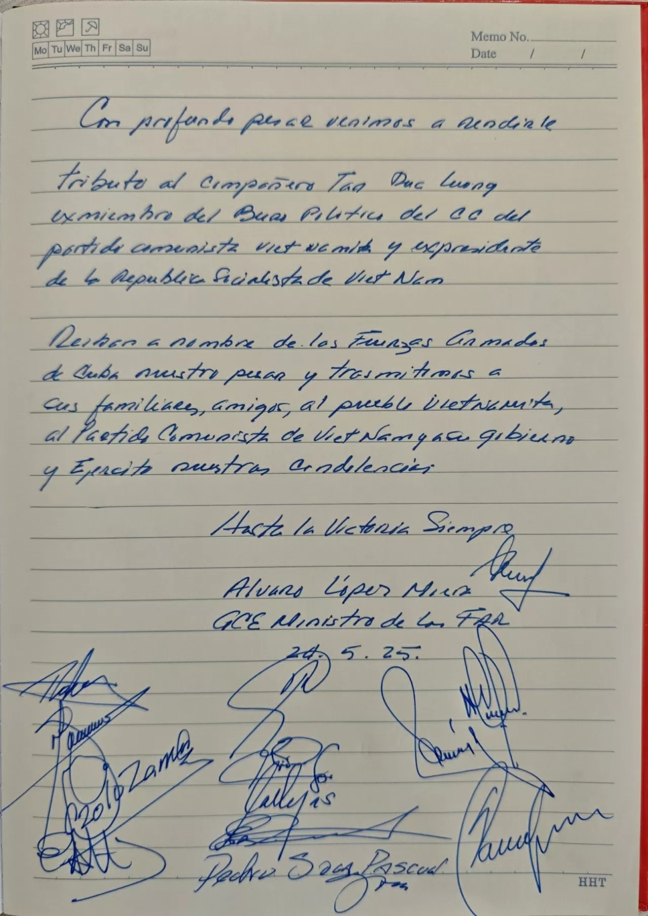 Bí thư thứ Nhất Đảng Cộng sản, Chủ tịch Cộng hoà Cuba Miguel Díaz-Canel tưởng nhớ nguyên Chủ tịch nước Trần Đức Lương