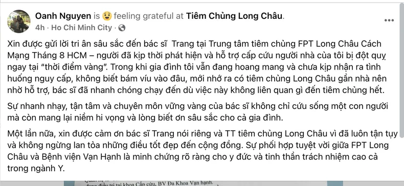 Bác sĩ tiêm chủng kịp thời cứu bệnh nhân đột quỵ trong “thời điểm vàng” ảnh 1
