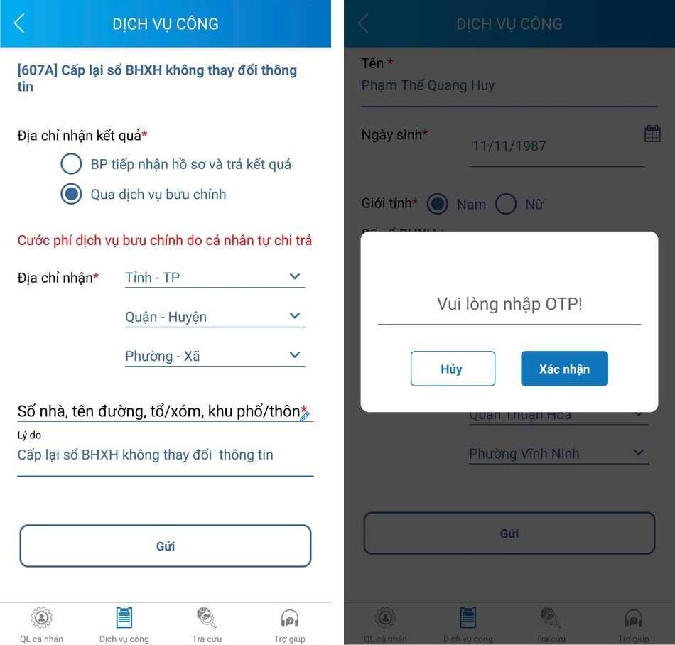 Cách xin cấp lại sổ Bảo hiểm Xã hội thông qua ứng dụng VssID - 2