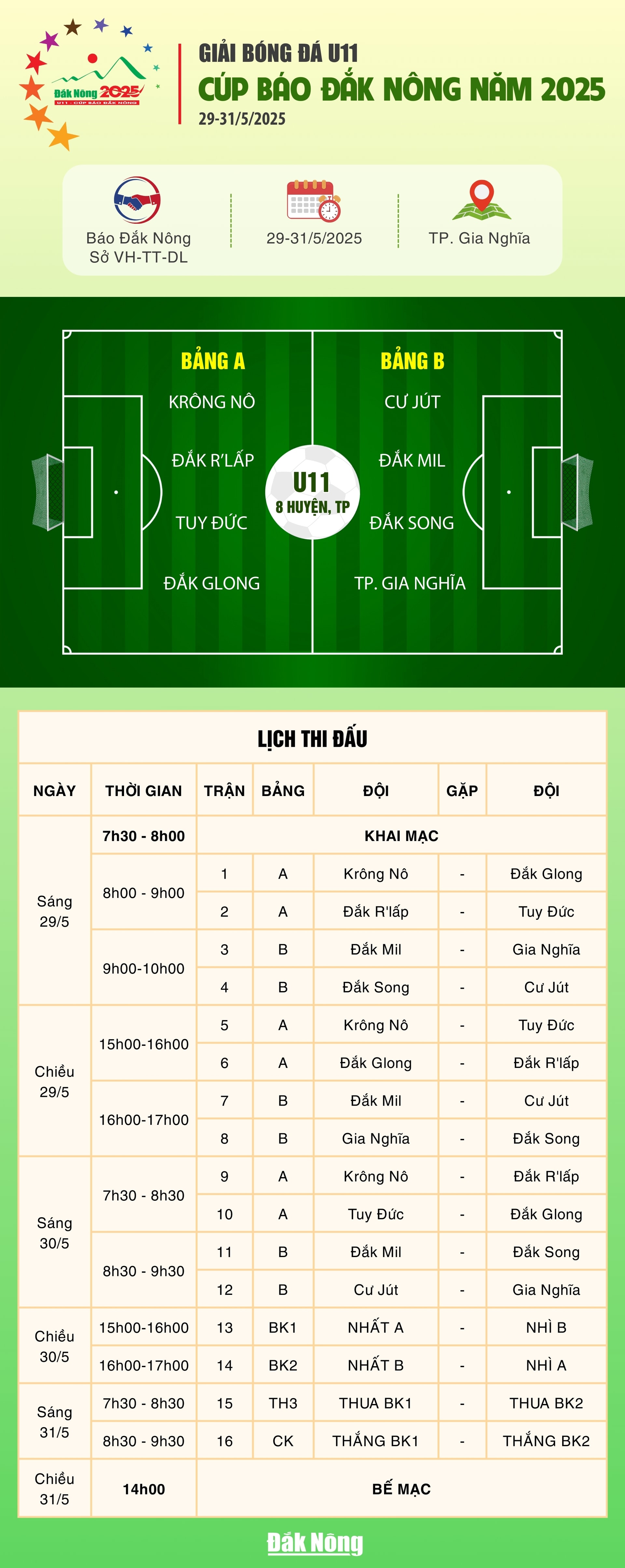 CALENDRIER DES MATCHS U11
