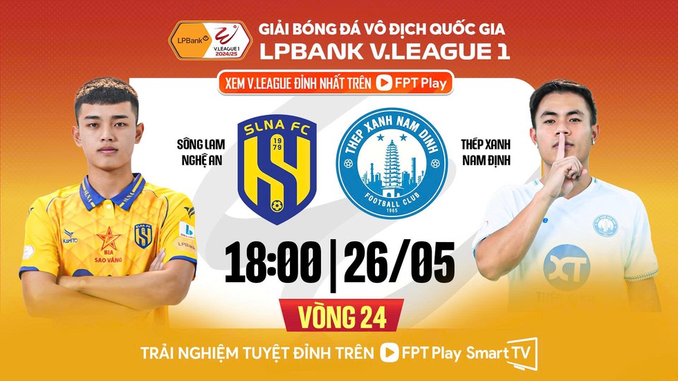 Lịch thi đấu vòng 24 V-League: Xác định luôn đội rớt hạng, Nam Định vô địch sớm nếu thắng SLNA?- Ảnh 1.