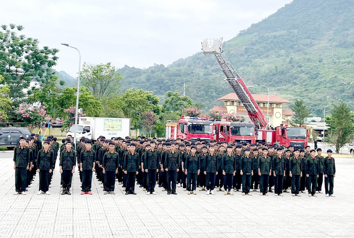 Soldiers participating in training.