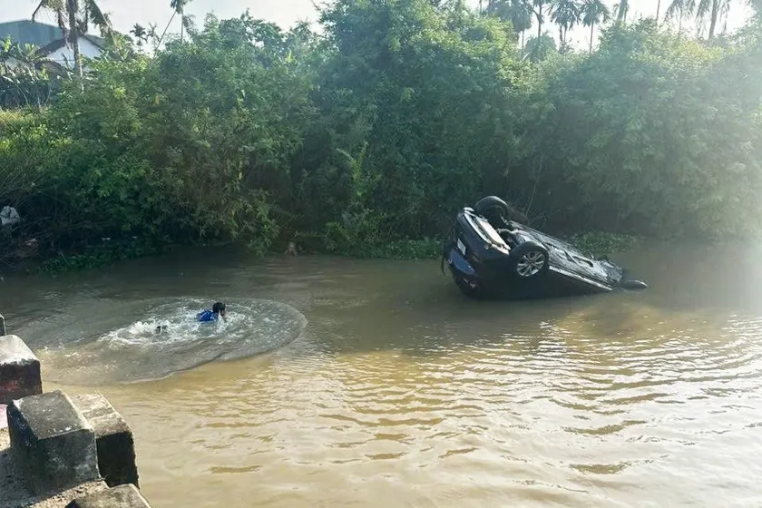 Hiện trường vụ tai nạn.
