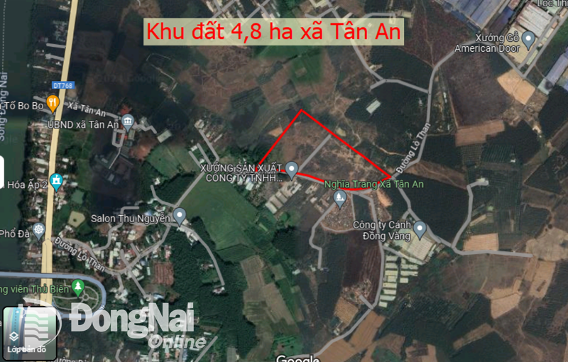 Le plan de vente aux enchères du terrain de 4,83 hectares de la commune de Tan An, district de Vinh Cuu, vient d'être approuvé. Photo : Hoang Loc
