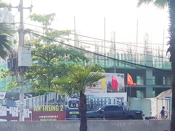 Khối nhà A, B dự án nhà ở xã hội An Trung 2 đang được xây dựng.