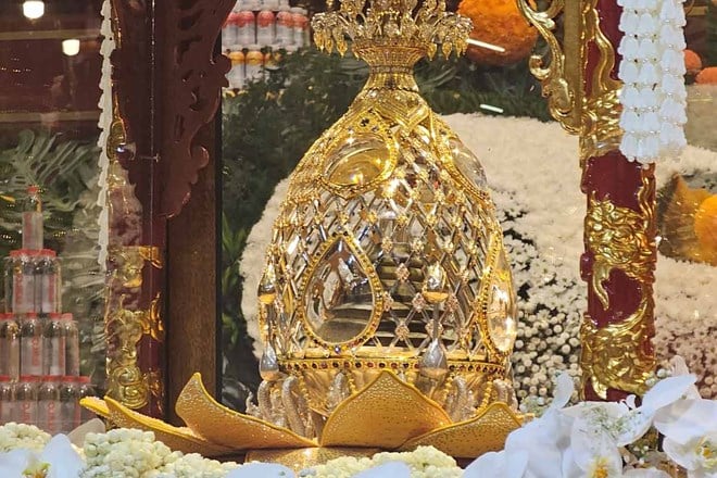 ព្រះសារីរិកធាតុ គឺជាអដ្ឋិធាតុដ៏ពិសិដ្ឋរបស់ព្រះពុទ្ធសក្យមុនី។ រូបថត៖ Doan Hung
