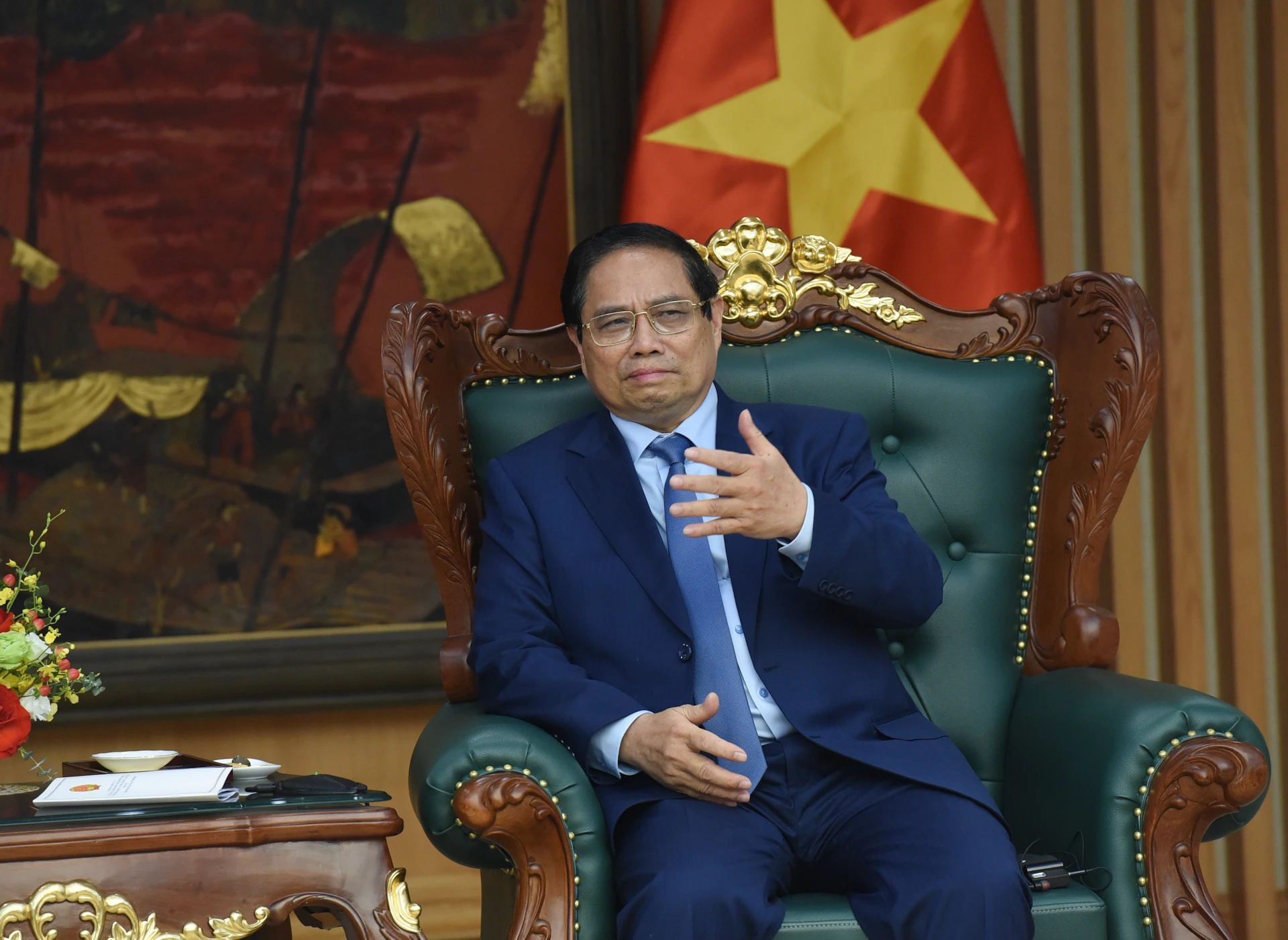 [Foto] Premierminister Pham Minh Chinh empfängt eine überparteiliche Delegation des US-Repräsentantenhauses Foto 3