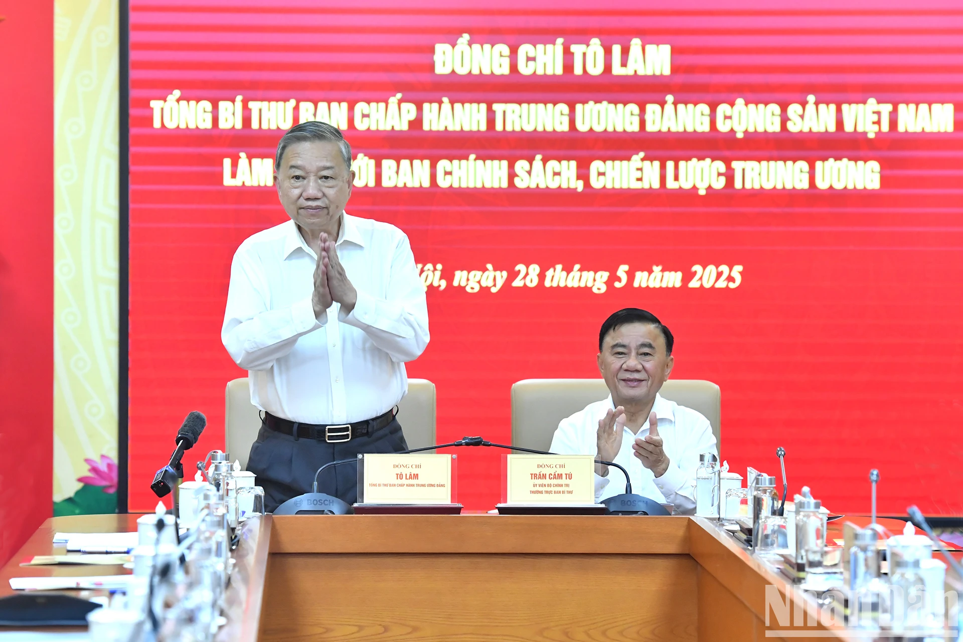 [Ảnh] Tổng Bí thư Tô Lâm làm việc với Ban Chính sách, chiến lược Trung ương ảnh 1