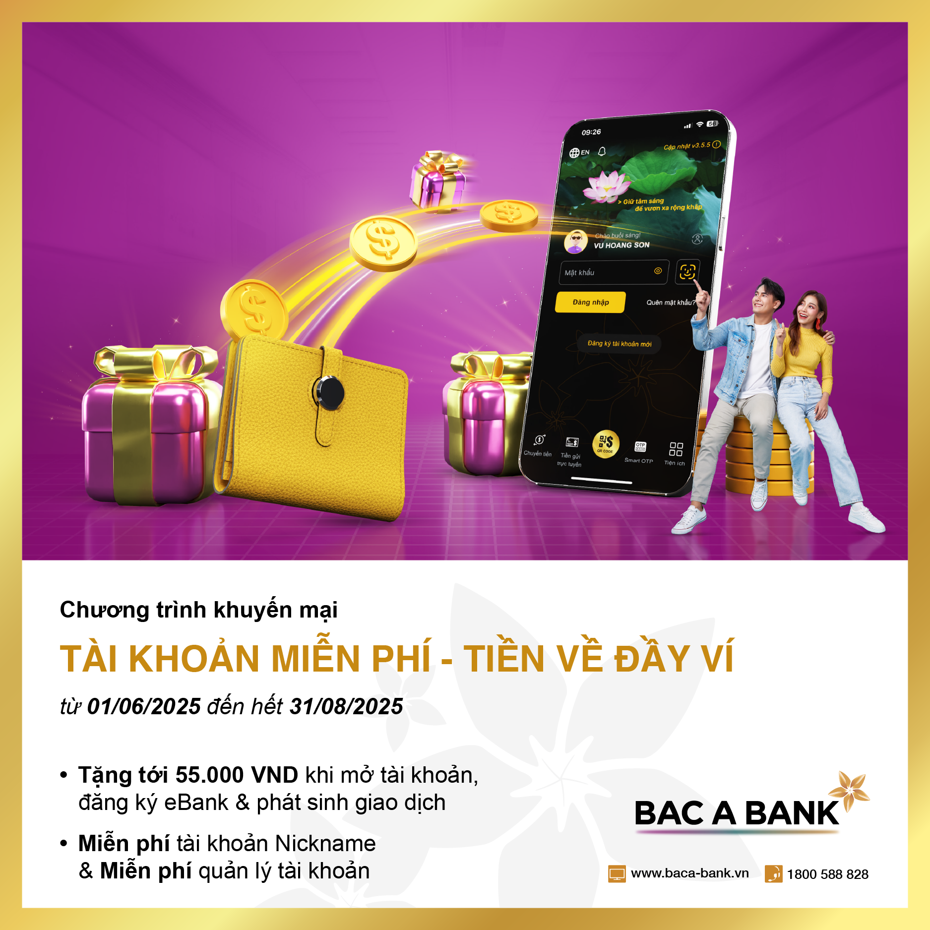 Explosive Promotion mit 6.000 besonderen Geschenken als Dankeschön an die Inhaber eines BAC A BANK-Kontos