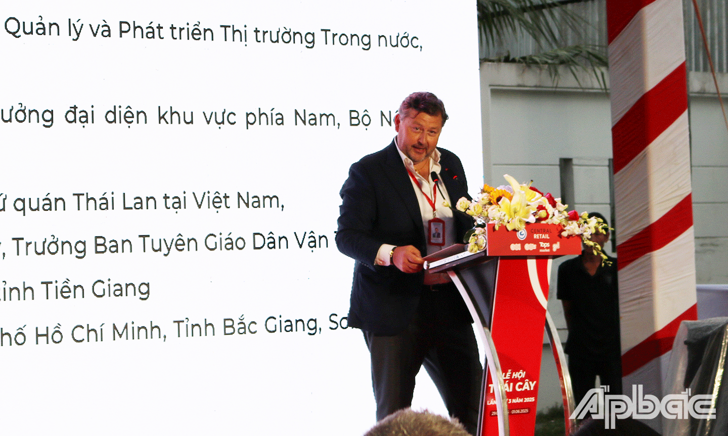 លោក Olivier Langlet អគ្គនាយកក្រុមហ៊ុន Central Retail Vietnam Group បាននិយាយនៅក្នុងពិធីបើក។