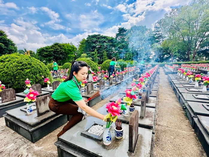 NSND Nguyễn Thị Thanh Thúy xúc động viếng Nghĩa trang Liệt sĩ tỉnh Gia Lai - Ảnh 1.