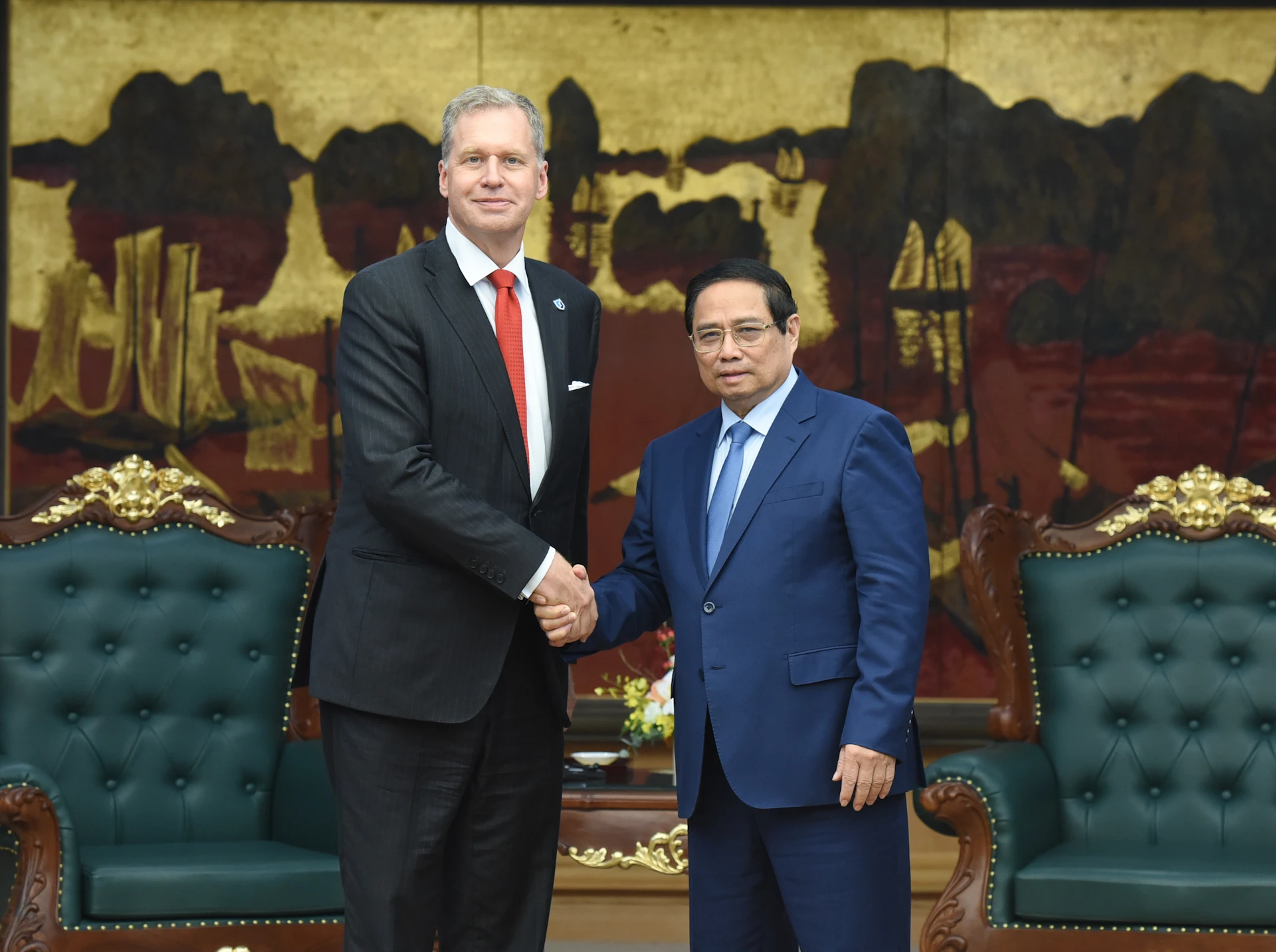 [រូបថត] នាយករដ្ឋមន្ត្រី Pham Minh Chinh ទទួលជួបថ្នាក់ដឹកនាំក្រុម Excelerate Energy រូបថត ១