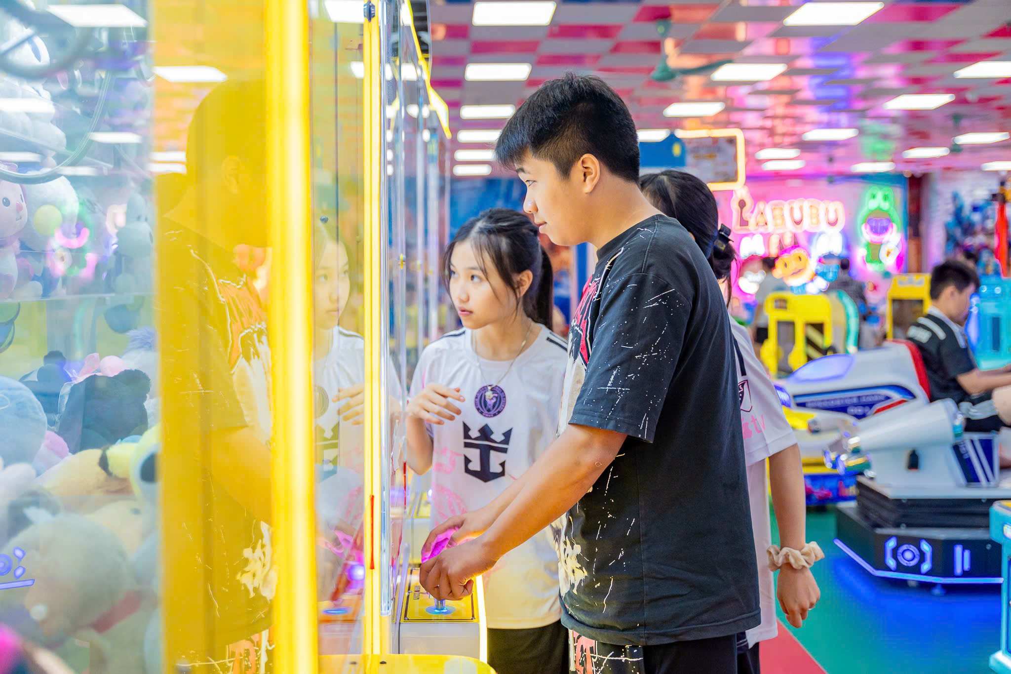 Children's play areas are bustling during the holidays