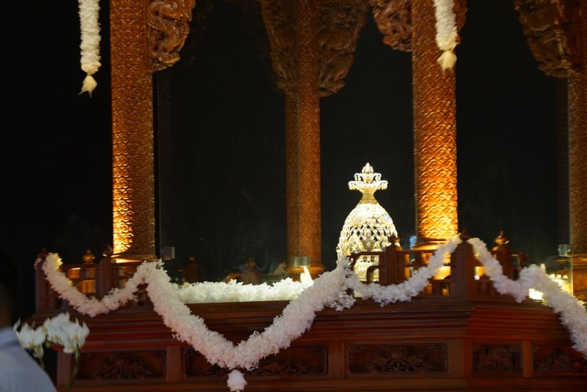 Theo ban tổ chức, thời gian mở cửa chiêm bái tại chùa Thanh Tâm kéo dài từ ngày 3/5 đến trưa 8/5, từ 6h sáng đến 22h mỗi ngày. Ảnh: BTC