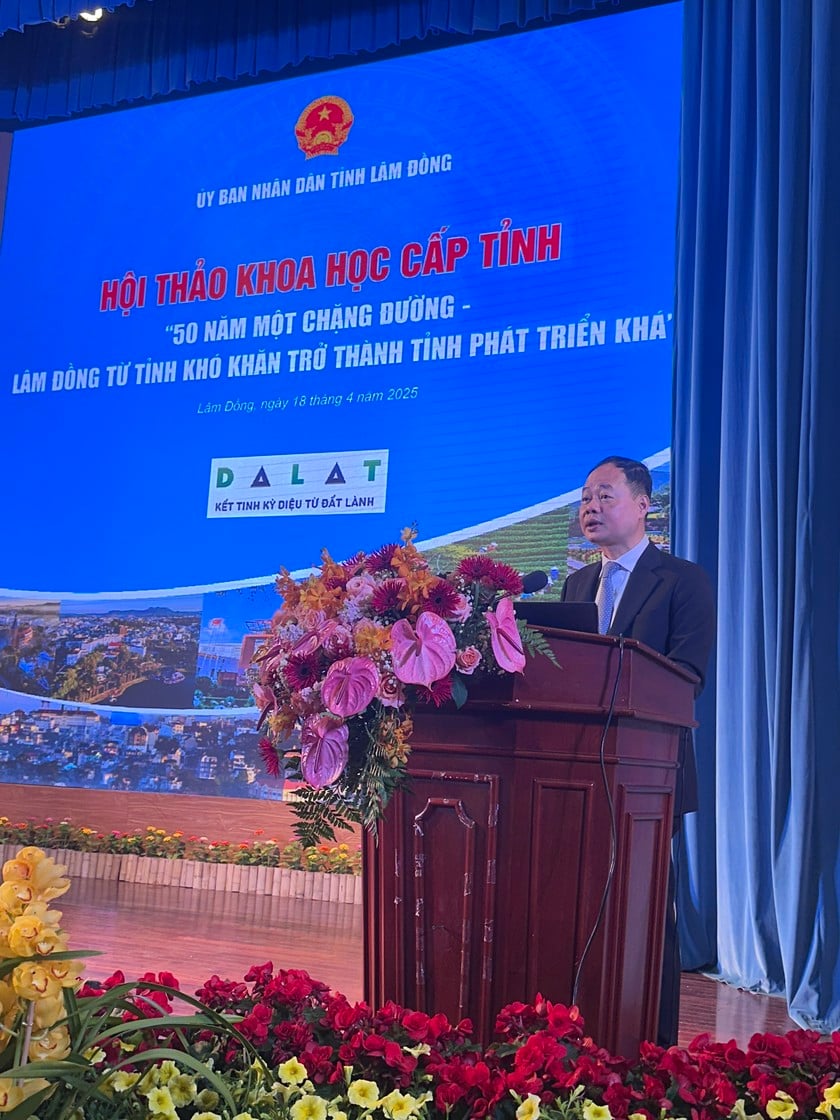 Phó Bí thư Tỉnh ủy, Chủ tịch UBND tỉnh Lâm Đồng Trần Hồng Thái nêu những lợi thế của tỉnh.