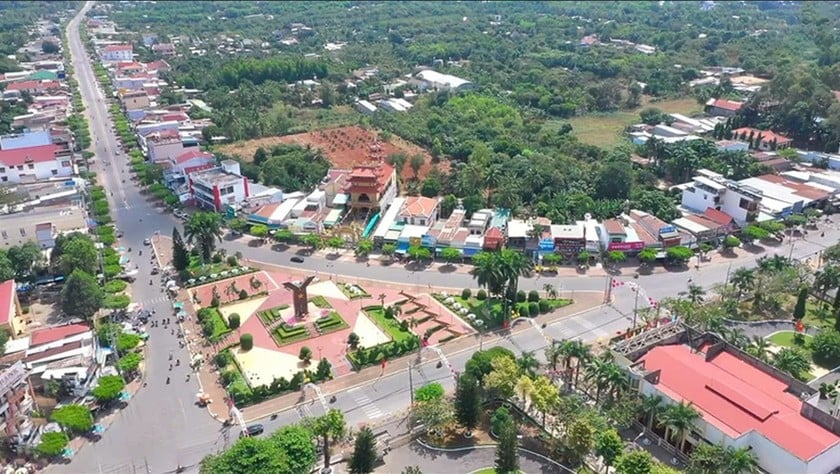 Từ chiến trường ác liệt, nay huyện Xuân Lộc đã vươn mình mạnh mẽ. (Ảnh: Một góc huyện Xuân Lộc nhìn từ trên cao)