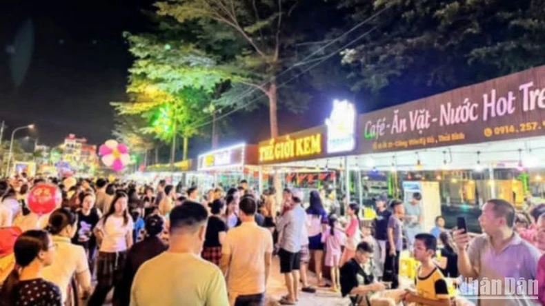Hàng chục nghìn người háo hức trải nghiệm phố đi bộ đầu tiên ở tỉnh Thái Bình ảnh 1