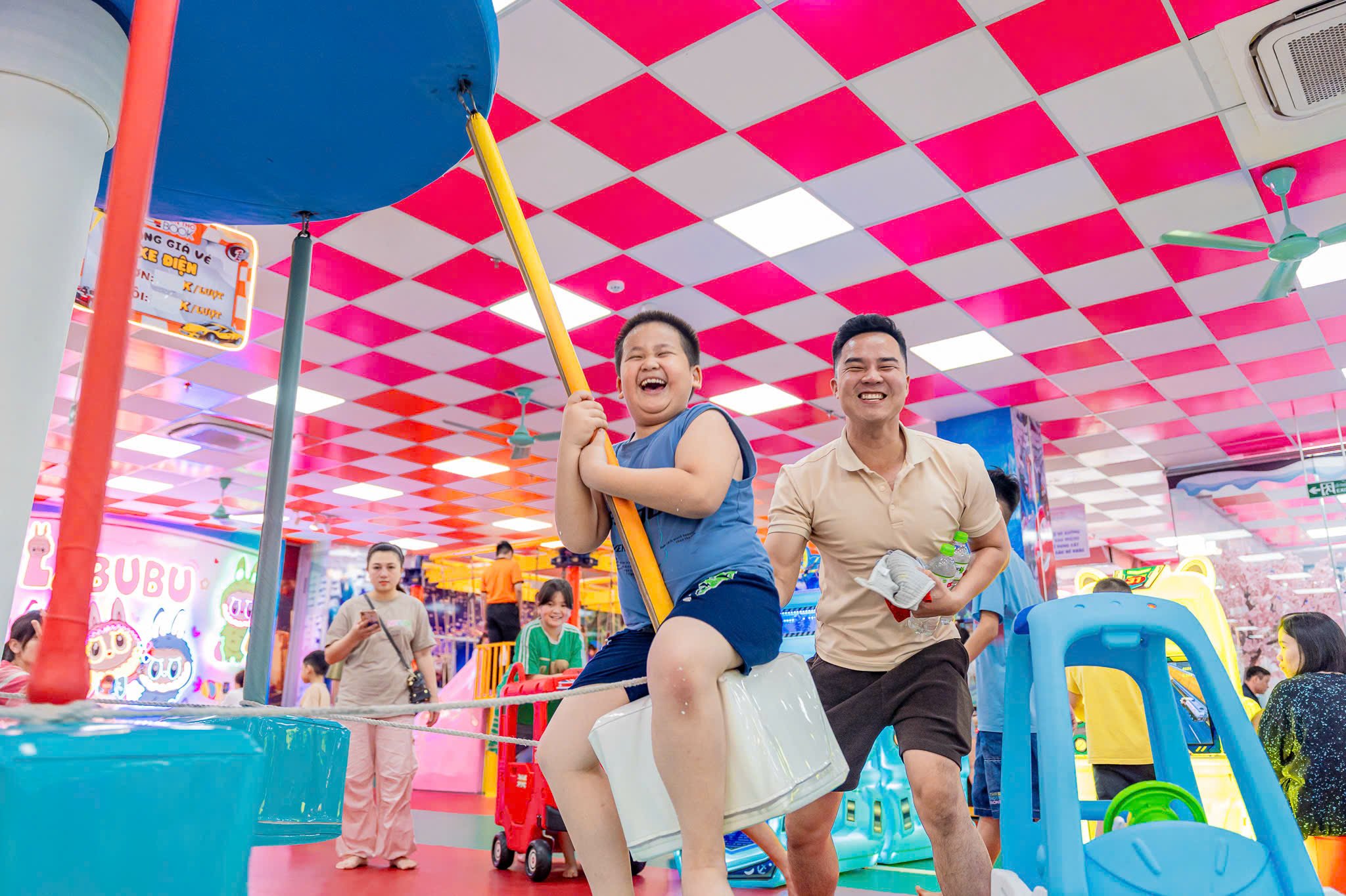 Children's play areas are bustling during the holidays