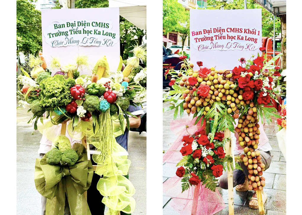 Lạ mà chất: Lẵng hoa rau củ, vải thiều gây sốt ngày tổng kết cuối năm học - 2
