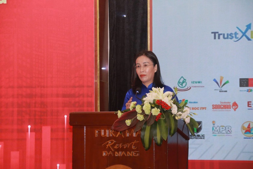 Phó Chủ tịch UBND TP Đà Nẵng Nguyễn Thị Anh Thi phát biểu tại hội nghị.