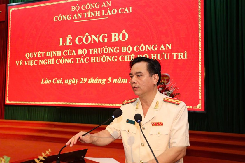 Đại tá Nguyễn Văn Thịnh phát biểu ý kiến tại buổi lễ