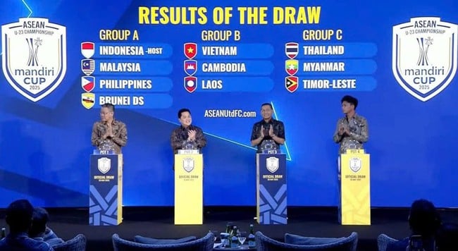 Việt Nam cùng bảng đấu với Lào, Campuchia tại Giải U23 Đông Nam Á 2025 - Ảnh 1.