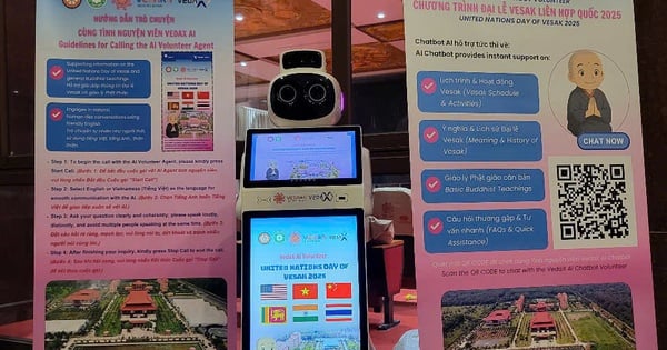 Robot lễ tân nói 6 thứ tiếng, chatbot AI hỗ trợ 99 ngôn ngữ tại Đại lễ Vesak 2025