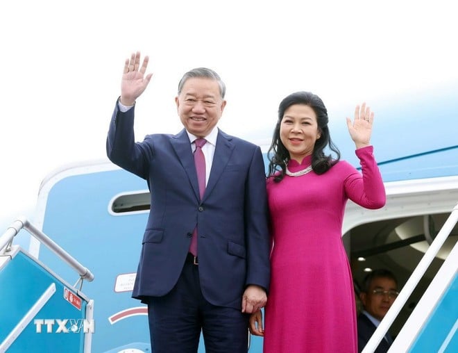 Tổng Bí thư Tô Lâm và Phu nhân. Ảnh: Thống Nhất/TTXVN