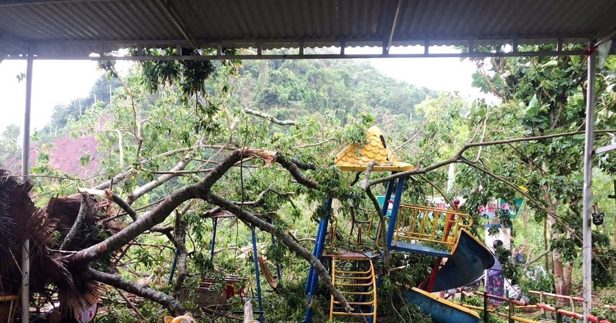 Ky Son: Tornado causes trees to fall, damages kindergarten facilities