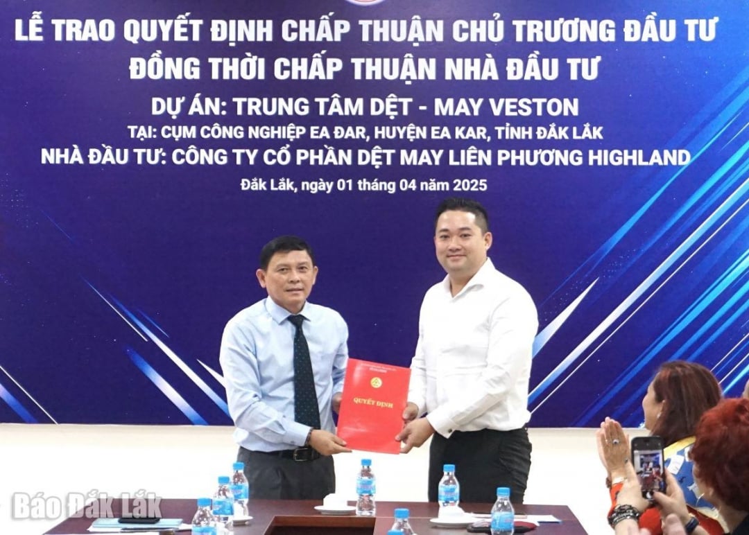 UBND tỉnh đã phê duyệt quyết định chủ trương đầu tư cho 6 dự ánTrung tâm Dệt - May Veston (Cụm Công nghiệp Ea Đar, huyện Ea Kar).