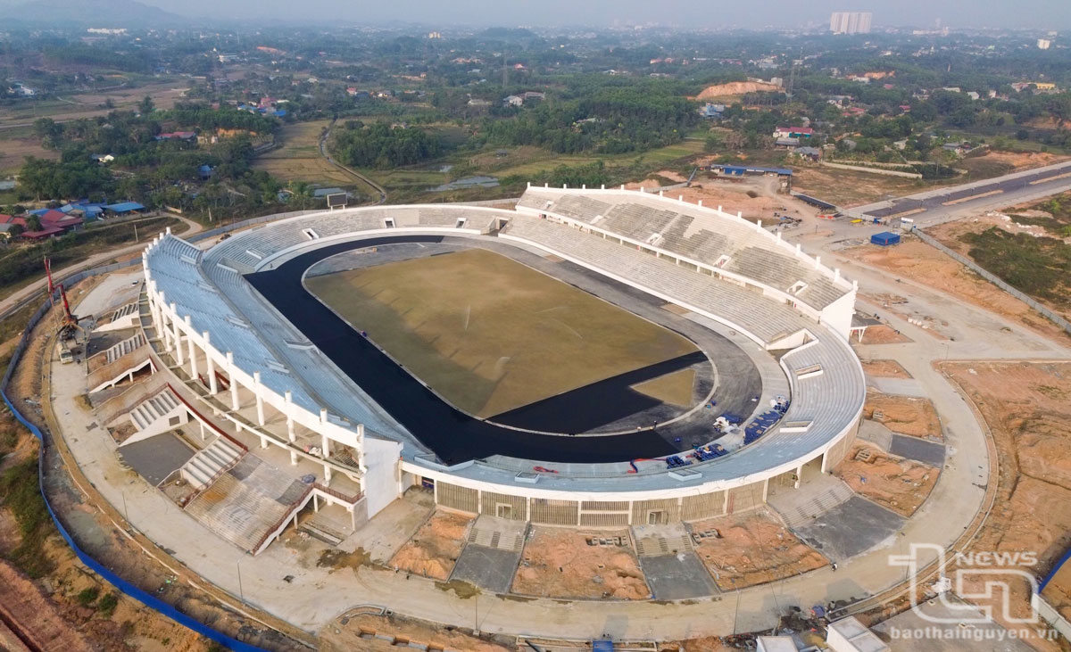 Thai Nguyen Stadium project is being implemented in Phuc Triu commune (Thai Nguyen city), with a total investment of over 535 billion VND.
