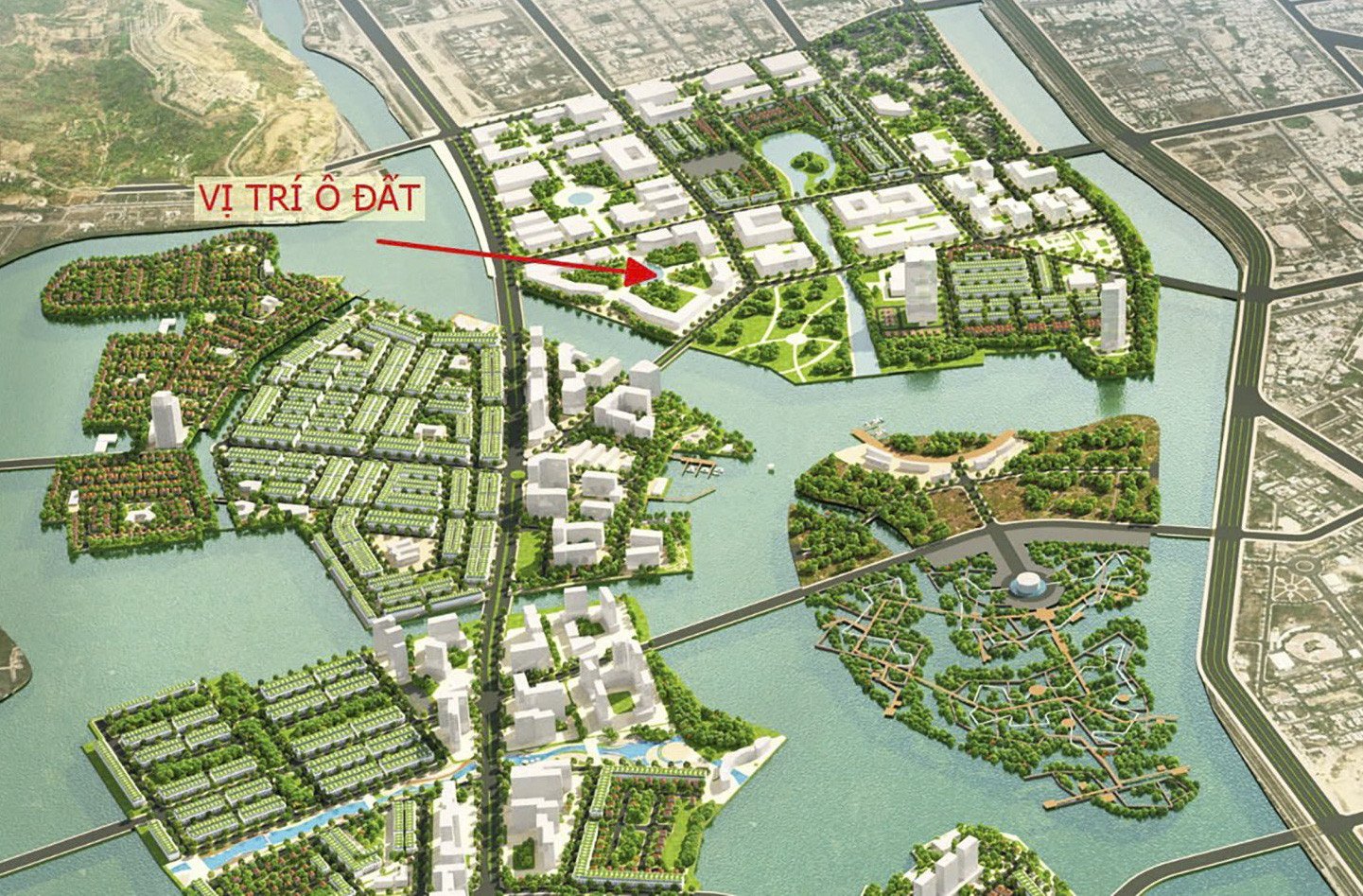 Vị trí ô đất thực hiện dự án (theo dấu mũi tên chỉ).