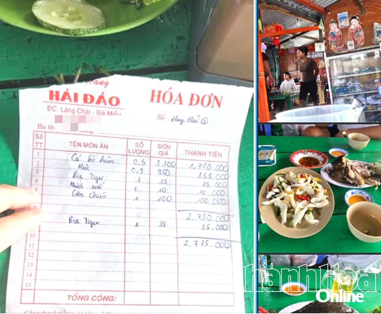Hóa đơn chứng minh bè hải sản ồng Linh bán cá bò hòm giá 3,5 triệu đồng/kg lan truyền trên mạng
