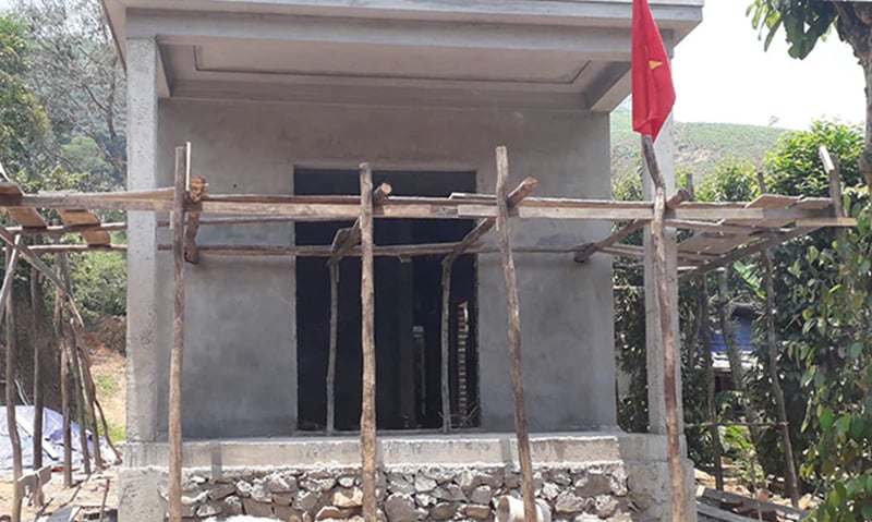 Căn nhà mới của gia đình ông Đinh Đăng Khoa, xã Liên Trạch (Bố Trạch) đã cơ bản hoàn thiện.