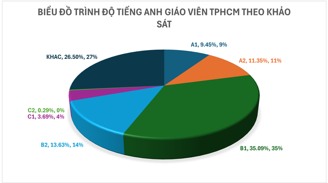 Kết quả khảo sát năng lực tiếng Anh giáo viên TP.HCM - Ảnh 1.