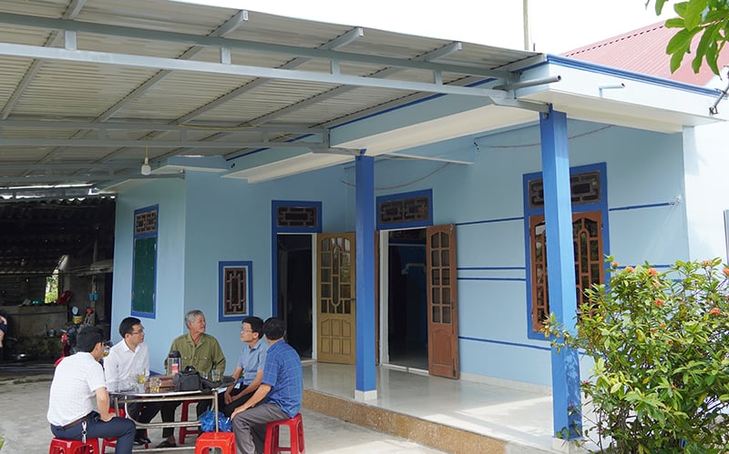 Căn nhà của gia đình ông Nguyễn Xuân Vị, xã Trung Trạch (Bố Trạch) được đưa vào sử dụng đúng dịp 30/4.