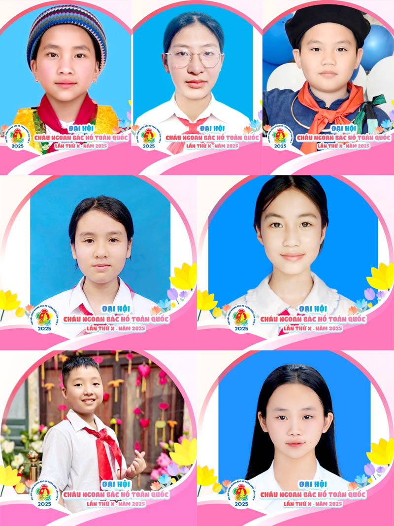 Bảy đại biểu là Cháu ngoan Bác Hồ cấp tỉnh tham dự đại hội.