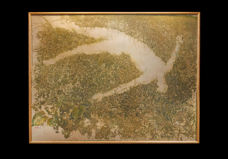 Una pintura hecha con carbón y harina de arroz gana el premio a la Pintura del Año de la UOB en Vietnam. Foto 3