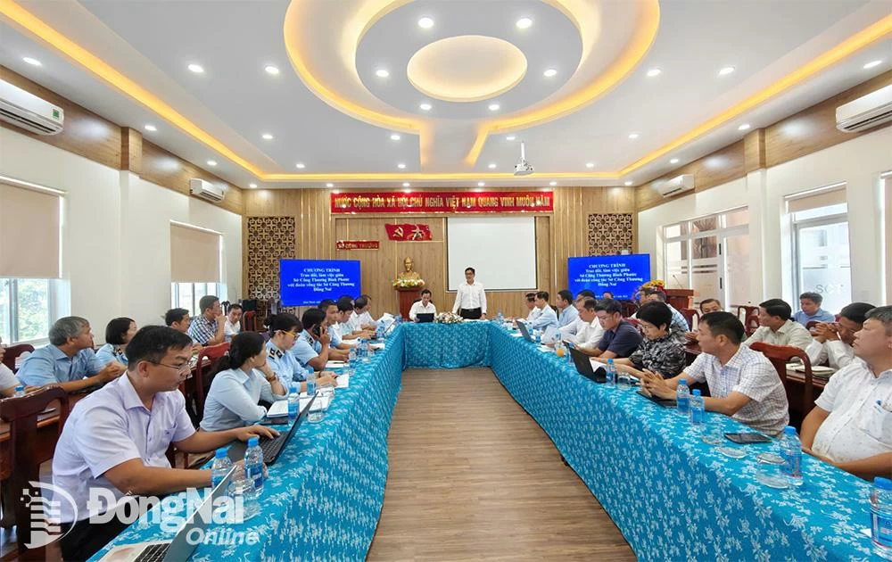 Giám đốc Sở Công thương Đồng Nai Phạm Văn Cường phát biểu tại buổi làm việc. Ảnh: CTV