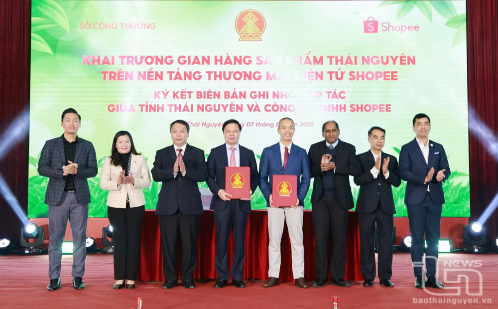 UBND tỉnh Thái Nguyên ký kết biên bản hợp tác ghi nhớ với Công ty TNHH Shopee.