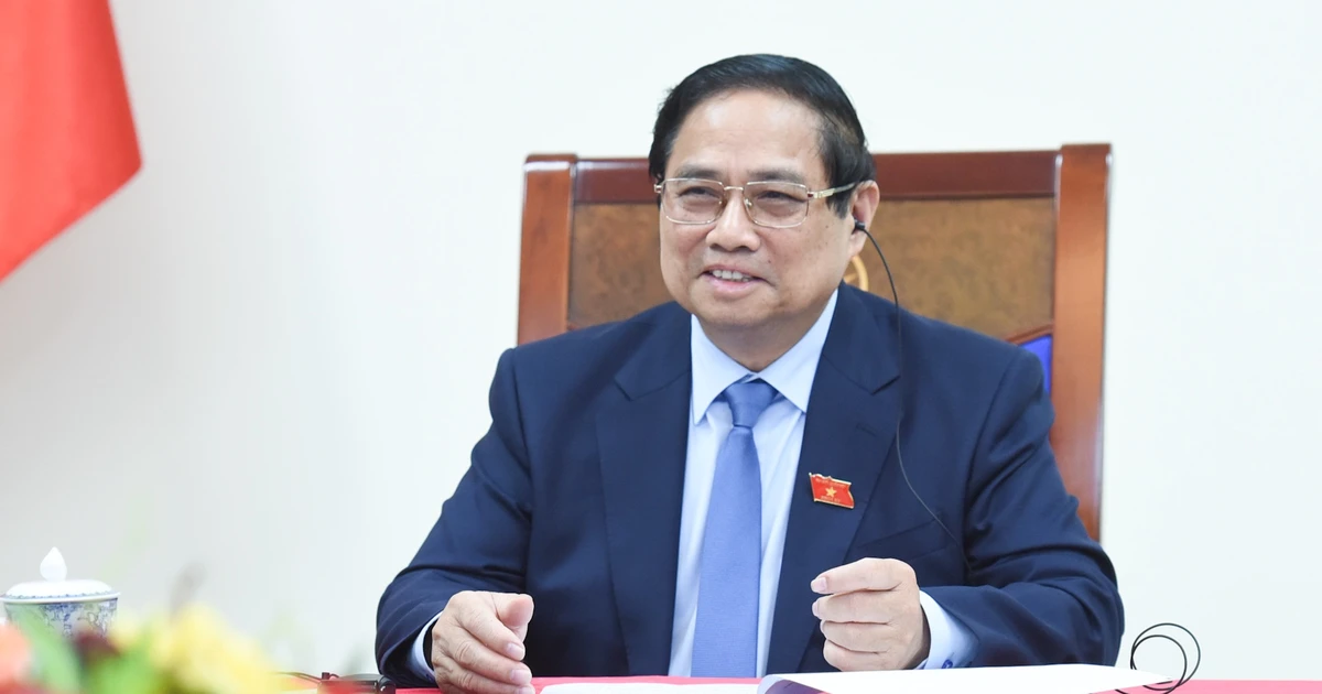 [Ảnh] Thủ tướng Phạm Minh Chính điện đàm với Thủ tướng Singapore Lawrence Wong