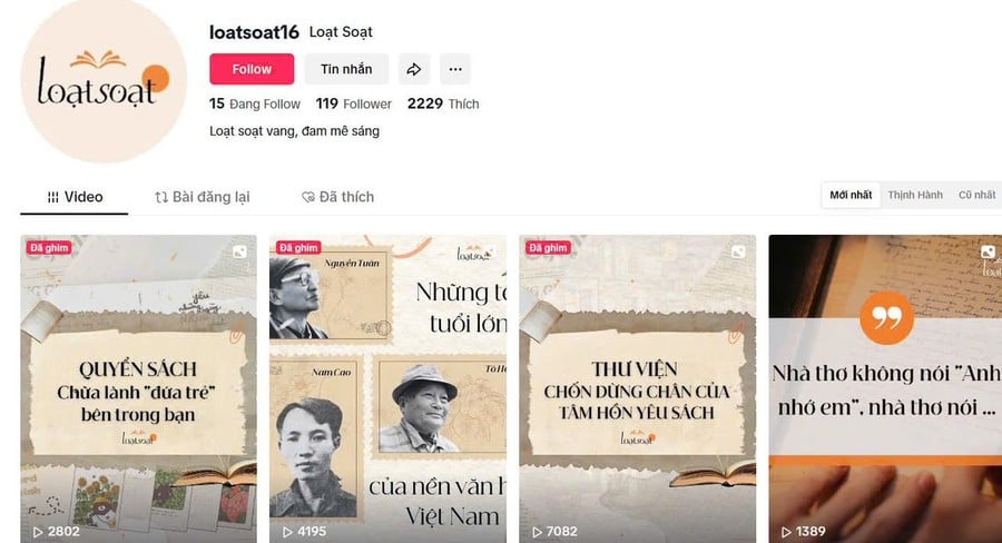 Kênh TikTok &apos;Loạt soạt&apos; nhận được sự đón nhận tích cực từ giới trẻ.