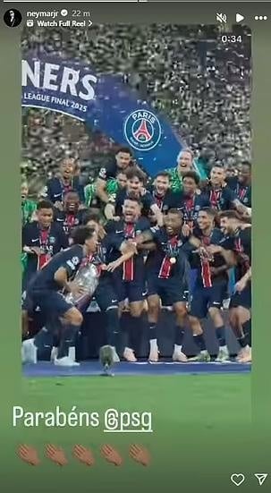 Neymar chuc mung PSG anh 1
